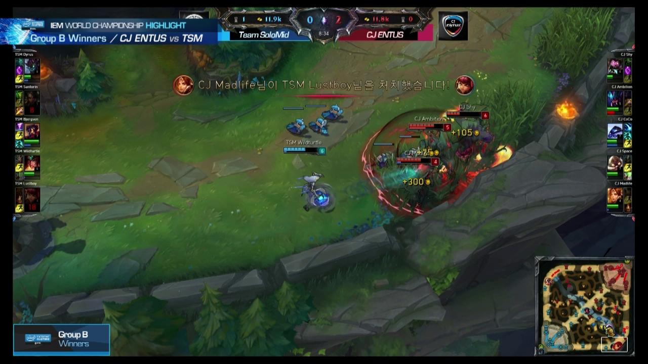 B조 Winners CJ ENTUS vs Team SoloMid 하이라이트 썸네일