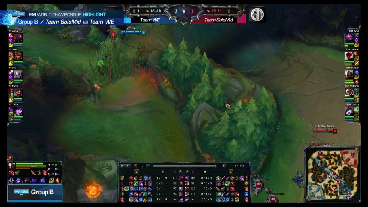 B조 Team SoloMid vs Team WE 하이라이트 썸네일