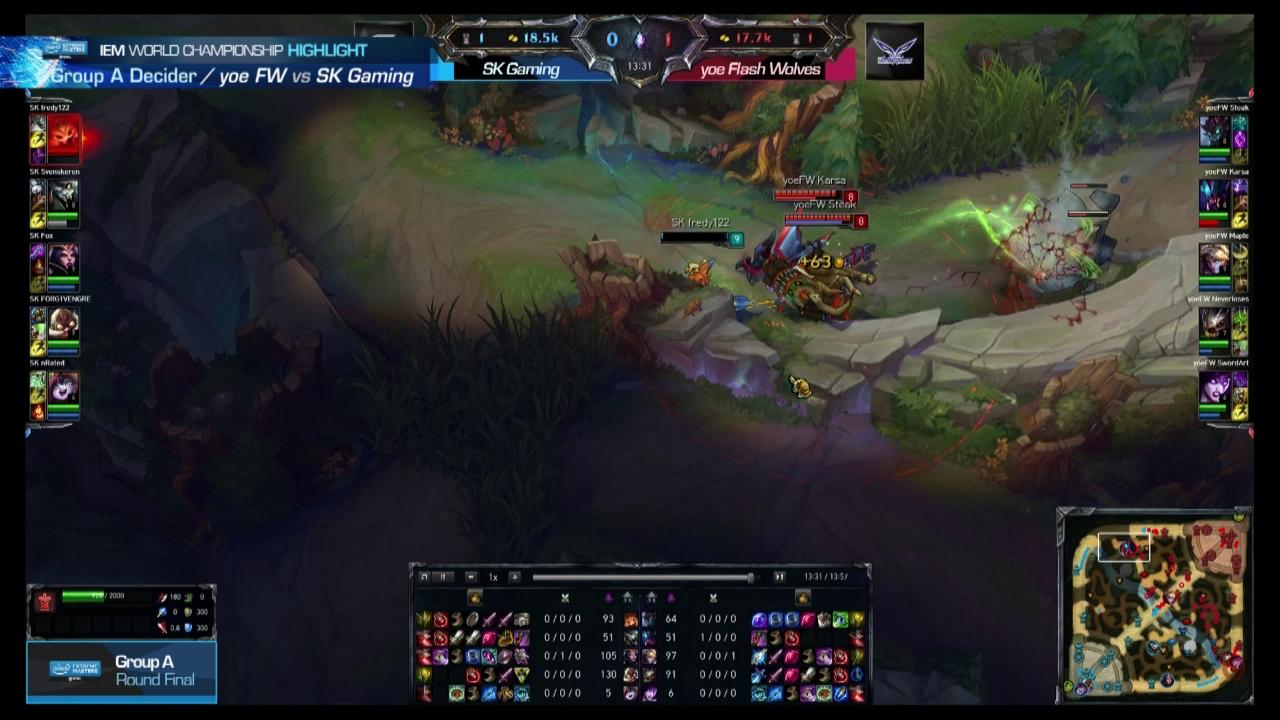 A조 Final SK Gaming vs yoe Flash Wolves 하이라이트 썸네일