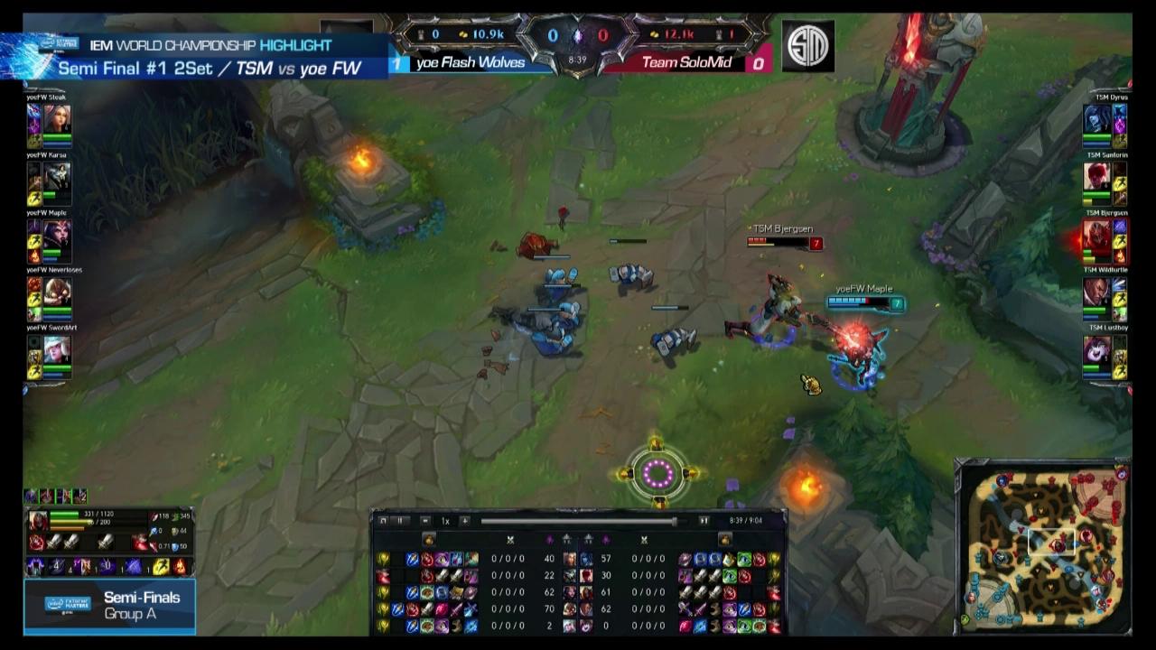 A조 준결승 Team SoloMid vs yoe Flash Wolves 2세트 하이라이트 썸네일