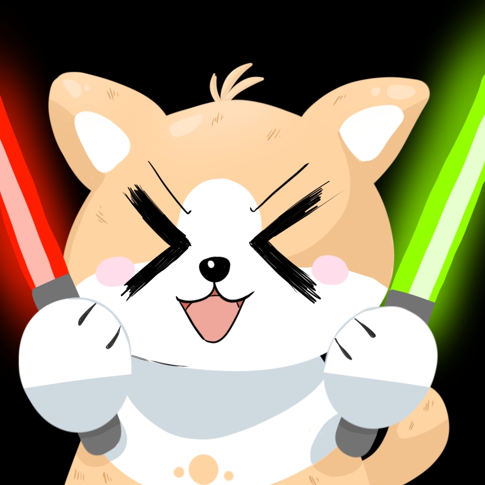 덕질하는 시바견