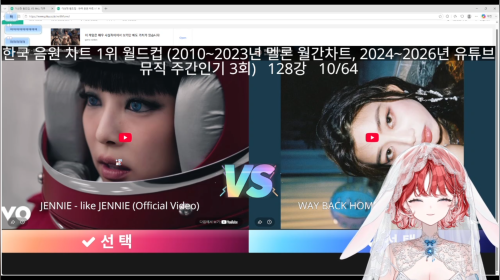 한국 음원차트 1위 월드컵
