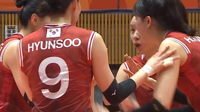 4연속 득점! 2세트도 앞서는 대한민국