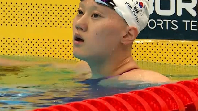 '여자 접영 200m' 조 2위로 들어오는 김윤희!