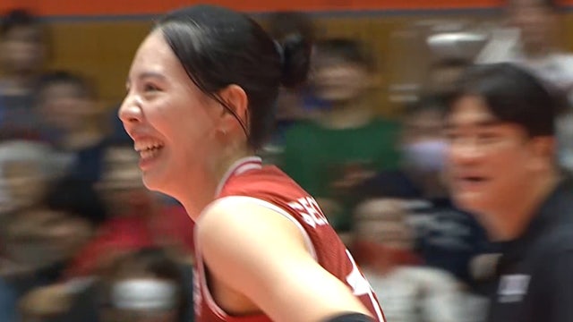 '정확히 엔드라인!' 육서영의 정확한 서브에이스