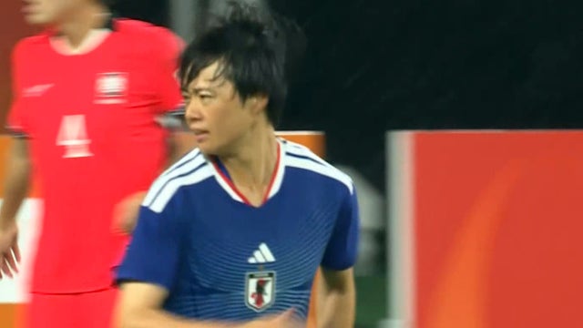 '위력적인 코너킥' 세트피스 상황에서 골대 옆 그물을 맞힌 일본