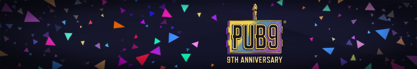 9주년 기념 케이크와 컨페티 (네임 플레이트)