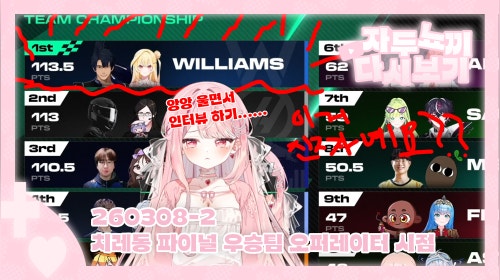 [몽상컴퍼니] 치레동 우승 팀 윌리엄스 오퍼레이터 시점 초대 오퍼레이터 우승자 자두뇨끼 그게 나야!!!!!!!!