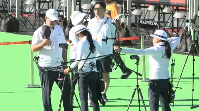 '오늘도 좋은 결과를!' 경기를 준비하는 강연서-박정윤