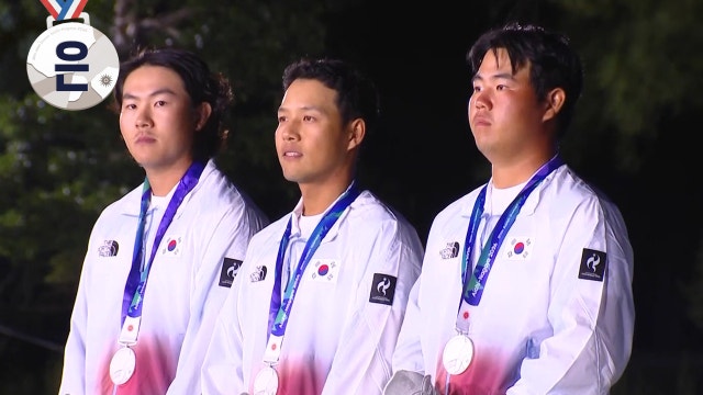 '대한민국, 자랑스러운 은메달!' 남자 골프 단체전 시상식